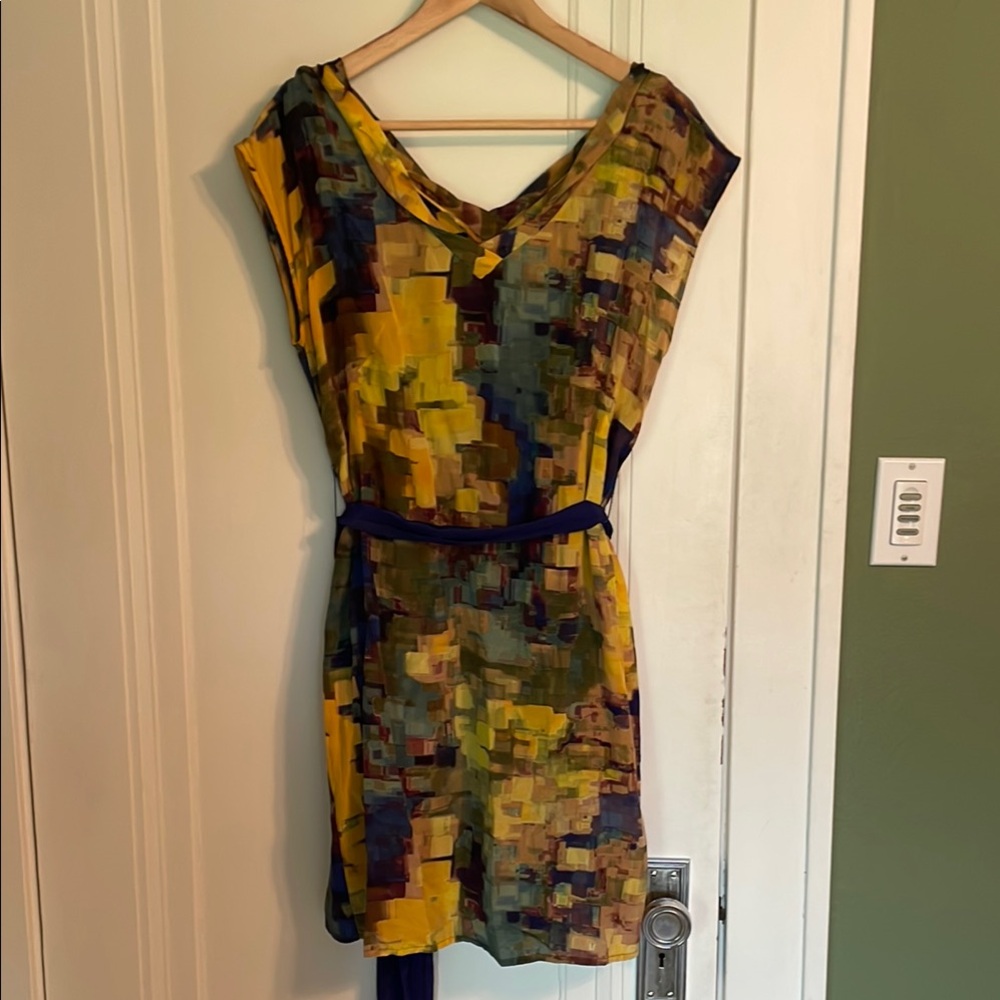Maeve Yellow and Blue Mini Dress